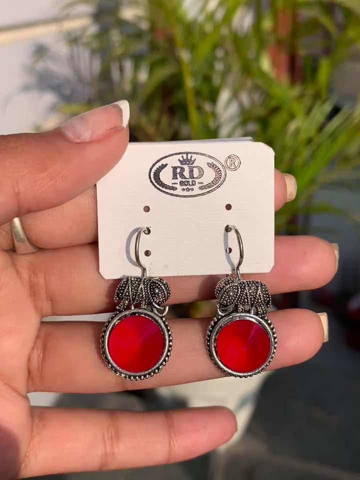 Elephant Charm Drop Earrings