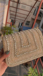 Blush Crystal Glam Shoulder Bag
