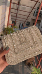 Blush Crystal Glam Shoulder Bag