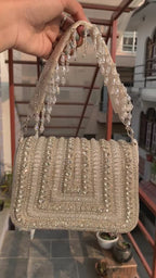 Blush Crystal Glam Shoulder Bag