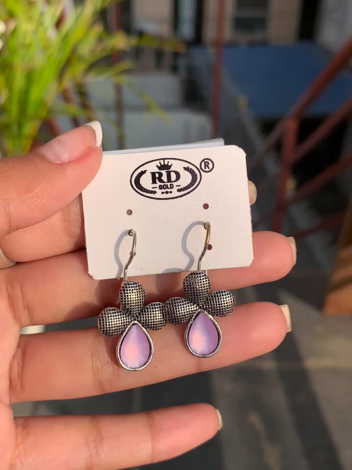 Clover Stone Drop Earrings