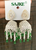 Blue Beaded Jhumka